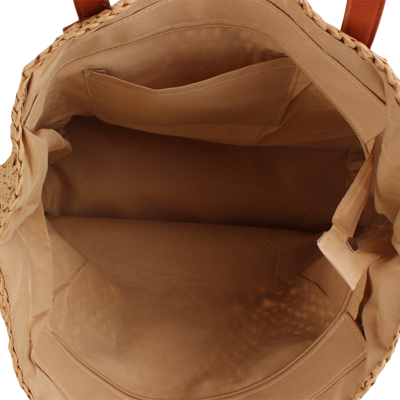 Natural Hollow‑Out Woven Straw Shoulder Bag – Beach‑Ready Tote | noémi