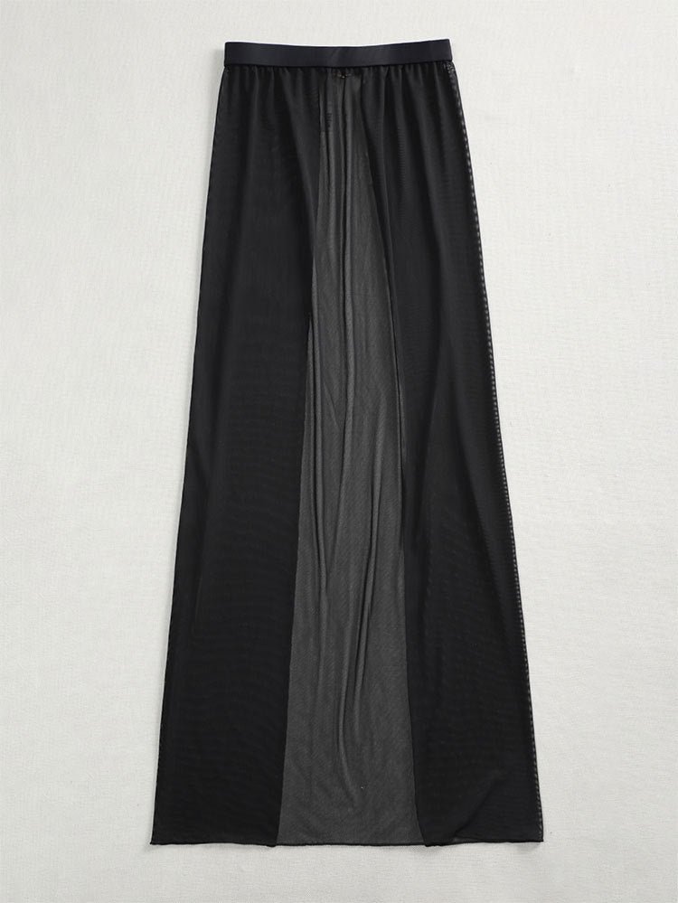 Women’s High Waist Bikini Set with Sheer Cover Up Skirt | noémi