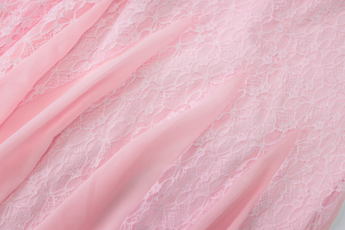 Off Shoulder Pink Lace Gown | Mermaid Maxi Dress | noémi