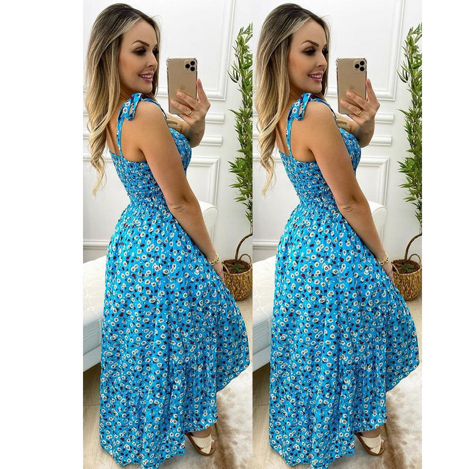 Floral Pleated Dress | LaceUp Large Swing Maxi Dress | noémi
