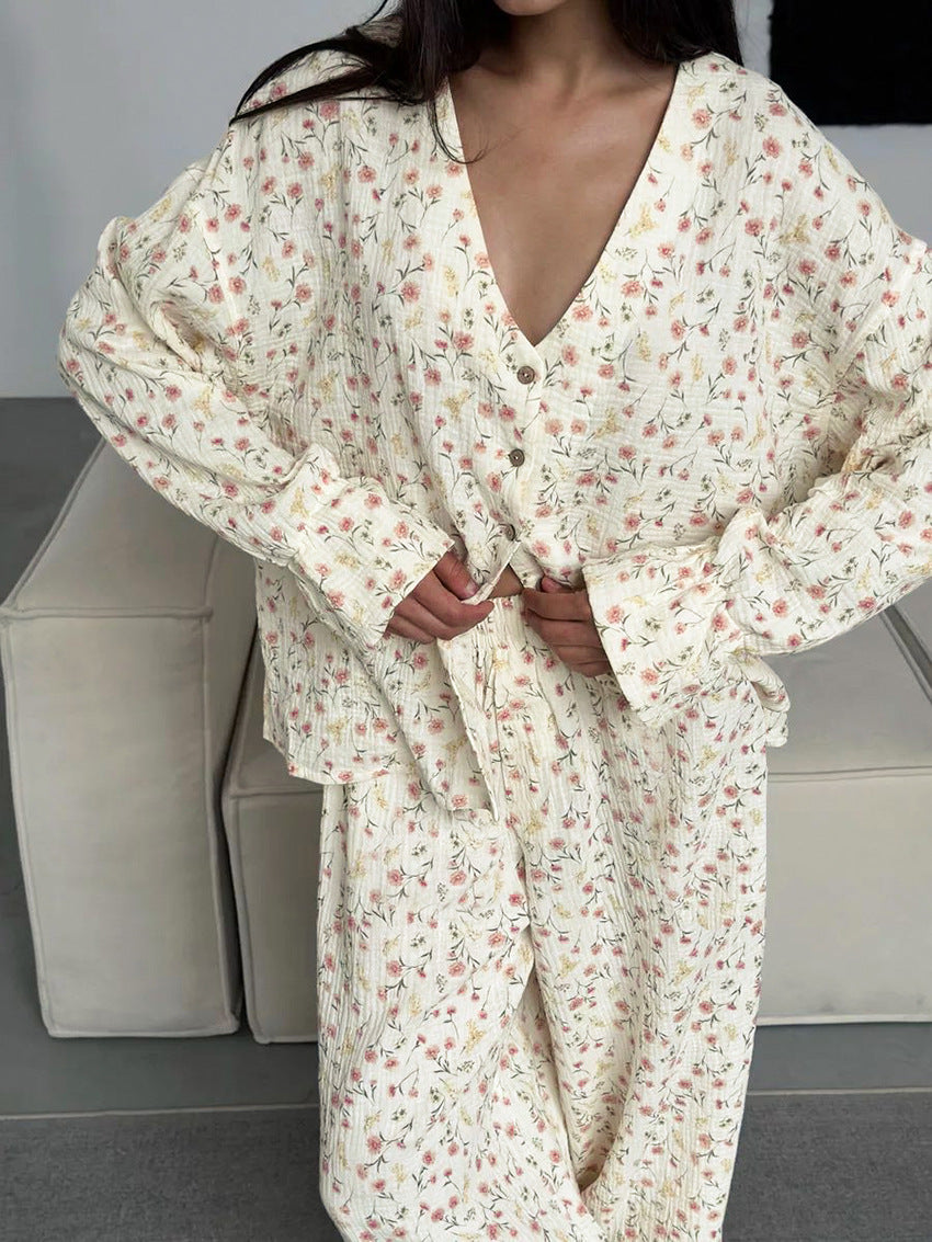 Womens Cotton Pajama Set | Loose Fit, Long Sleeve | noémi