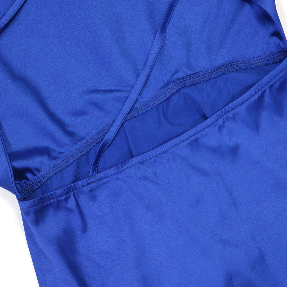 Womens Backless Maxi Dress | Deep V Neckline | Side Slit | noémi