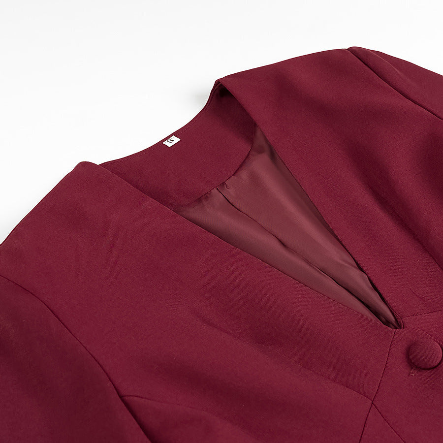 V Neck Blazer Top Long Pants Set | noémi