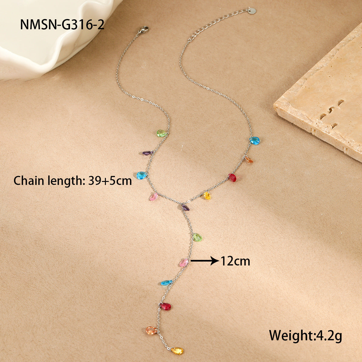 Tassel Y Necklace for Women | 18K Gold Plated, Waterproof Stainless Steel, Dainty Layered Jewelry | noémi