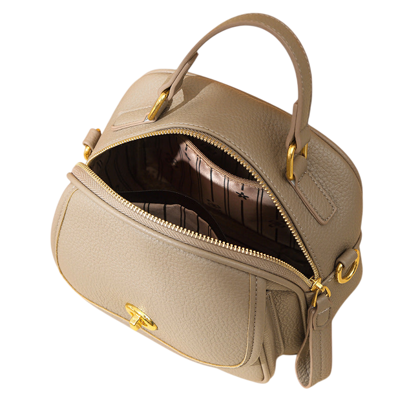 Elephant Gray Soft Leather Messenger Bag – Spacious Office Crossbody | noémi