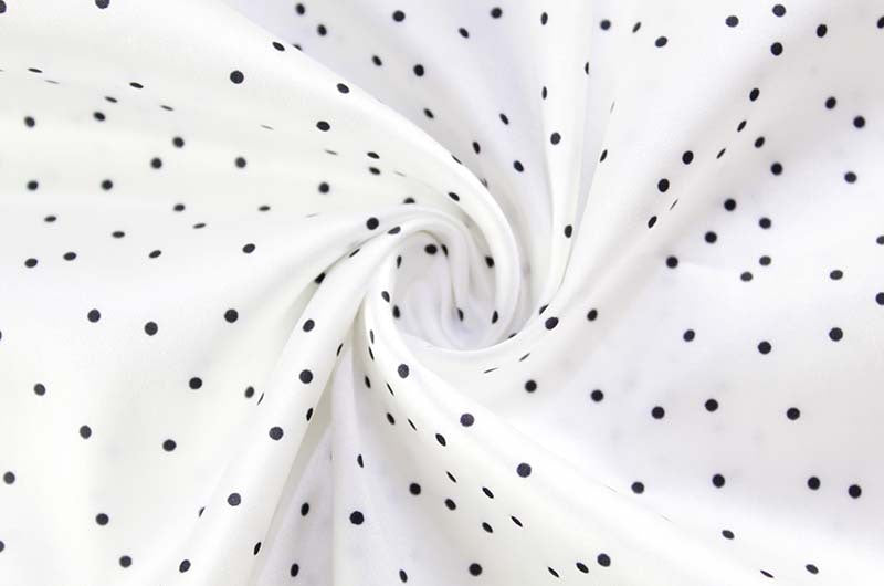 Polka Dot Satin Fishtail Skirt & V Neck Short Top Two Piece Set | noémi