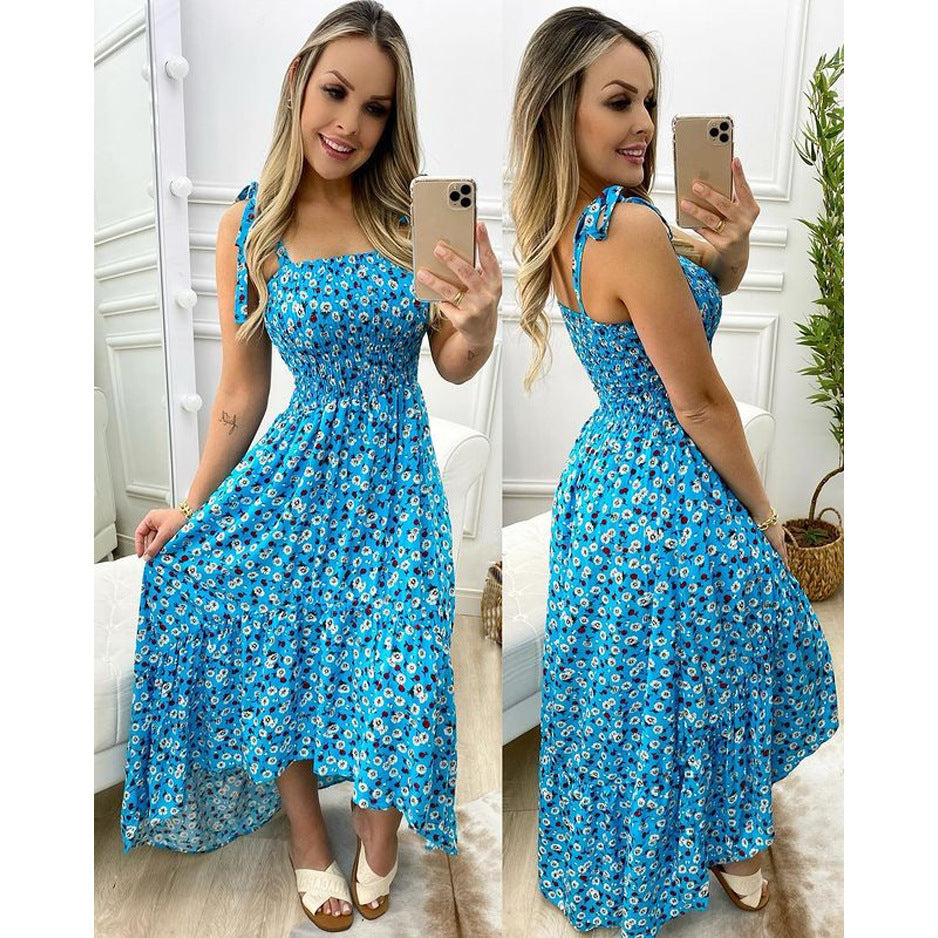 Floral Pleated Dress | LaceUp Large Swing Maxi Dress | noémi