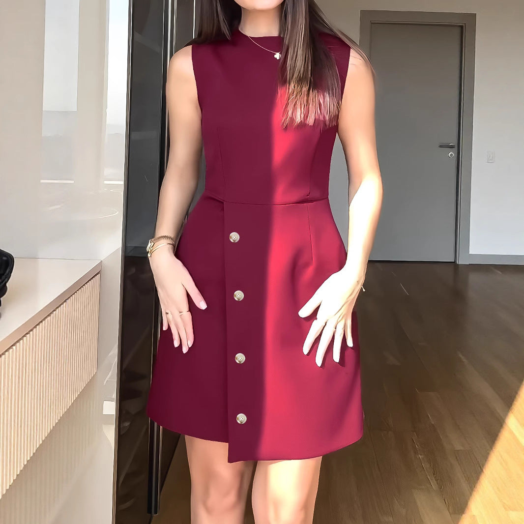 Solid Color Slim Fit A Line Mini Dress | noémi