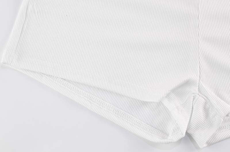 Two Piece Set | Bow Accent Ribbed Crop Top & Shorts | noémi