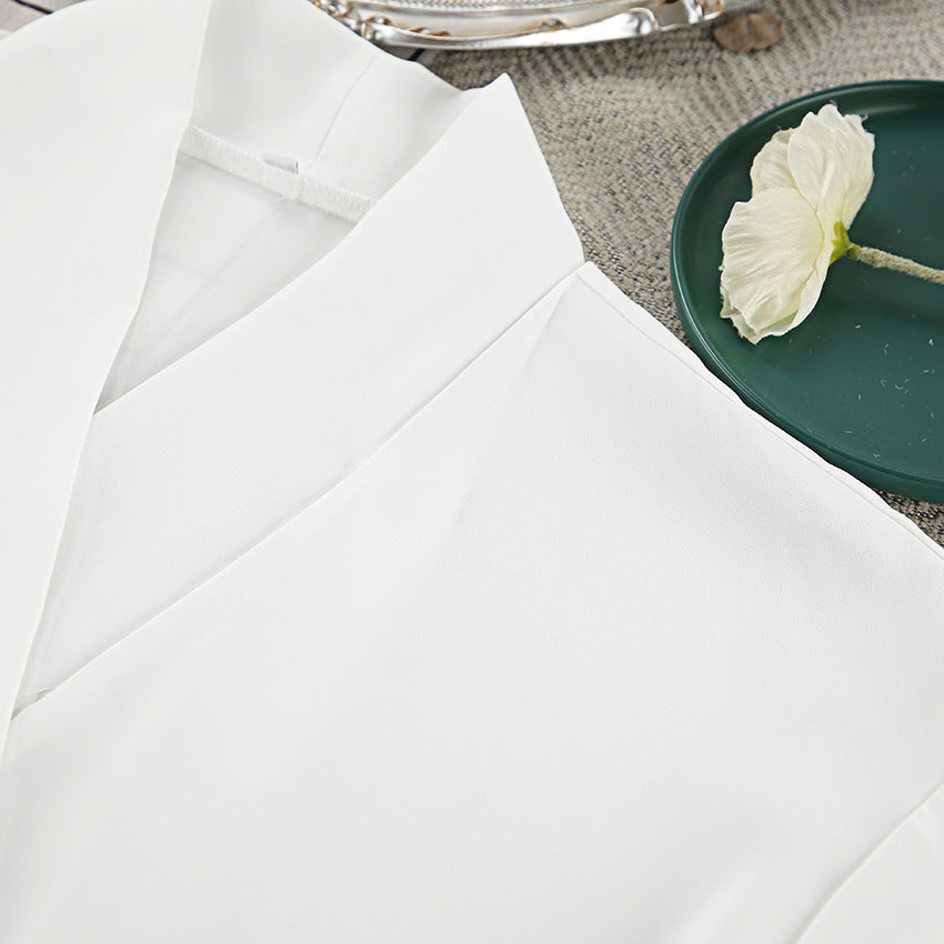 Chiffon Three Piece Pajama Set | Long Sleeve Slit Top Shorts | noémi