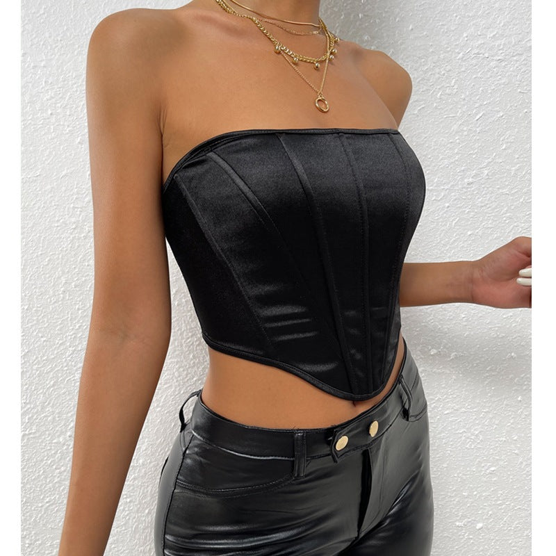 Diamond Tube Top | Backless Wrapped Boned Corset Bandana Crop Vest | noémi