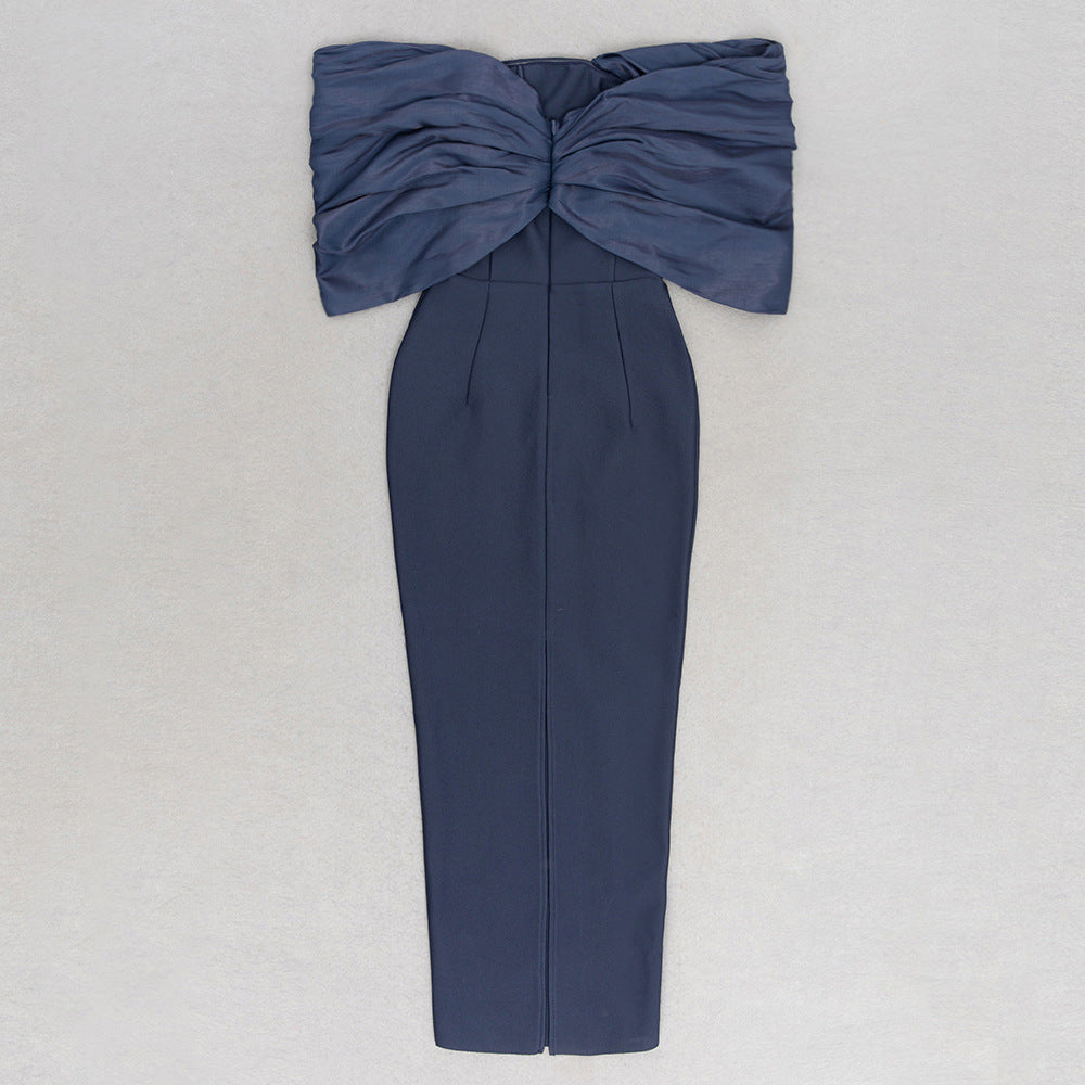 Womens Pleated One Shoulder Wrap Dress | noémi