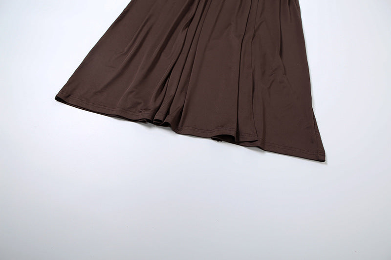 WomensSlim Fit Off Shoulder Dress with Scarf Collar and Backless Split | noémi