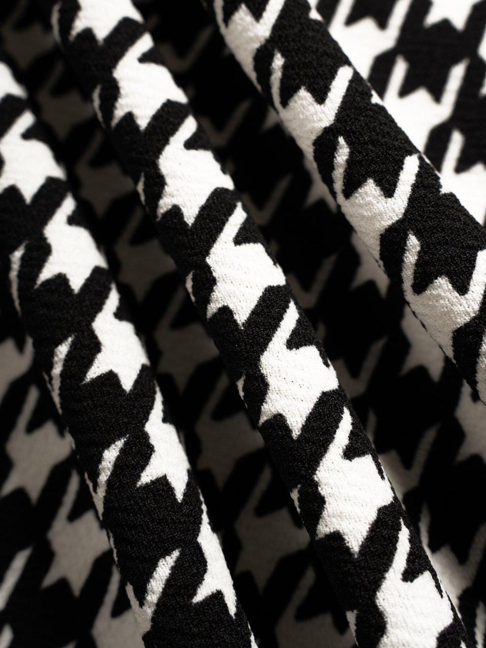 Houndstooth Wrap Mini Skirt | Black & White High Waist Bodycon Fit | noémi