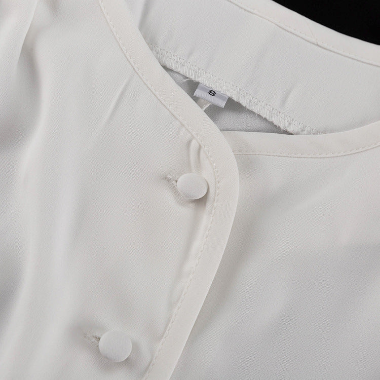 Satin TwoPiece Set | HighGrade Skirt & Round Neck Short Sleeve Cardigan Top | noémi