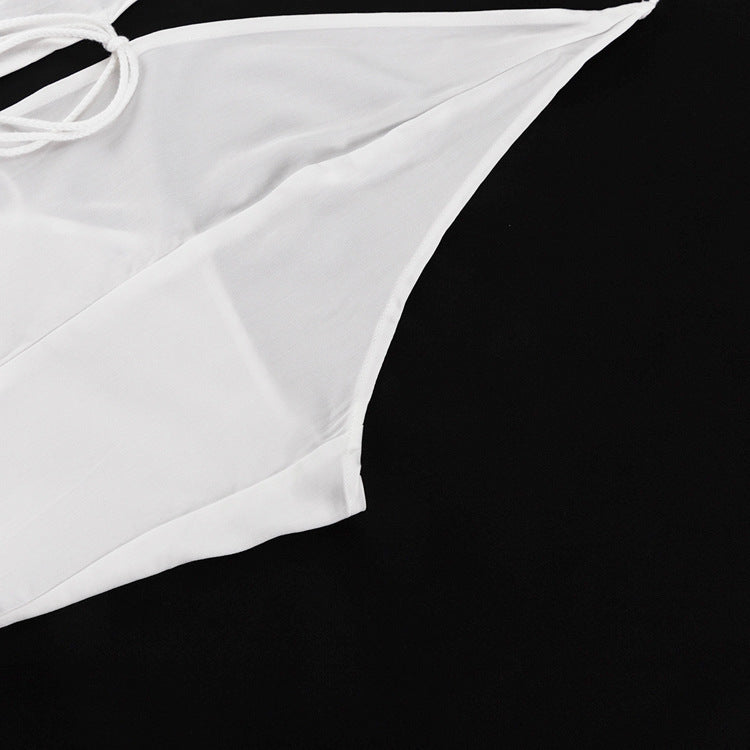 Womens Halter Lace Up Sleeveless Top High Waist Shorts Two Piece Set | noémi