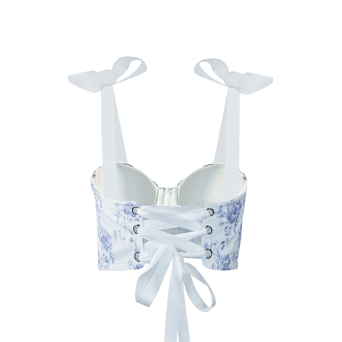 Backless Cotton Corset Vest with Boning and Adjustable Spaghetti Straps | noémi