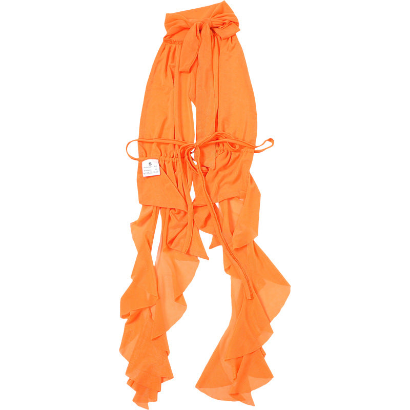 Summer Women’s Mesh Cutout Halter Top | LaceUp Backless Tassel Vest | noémi