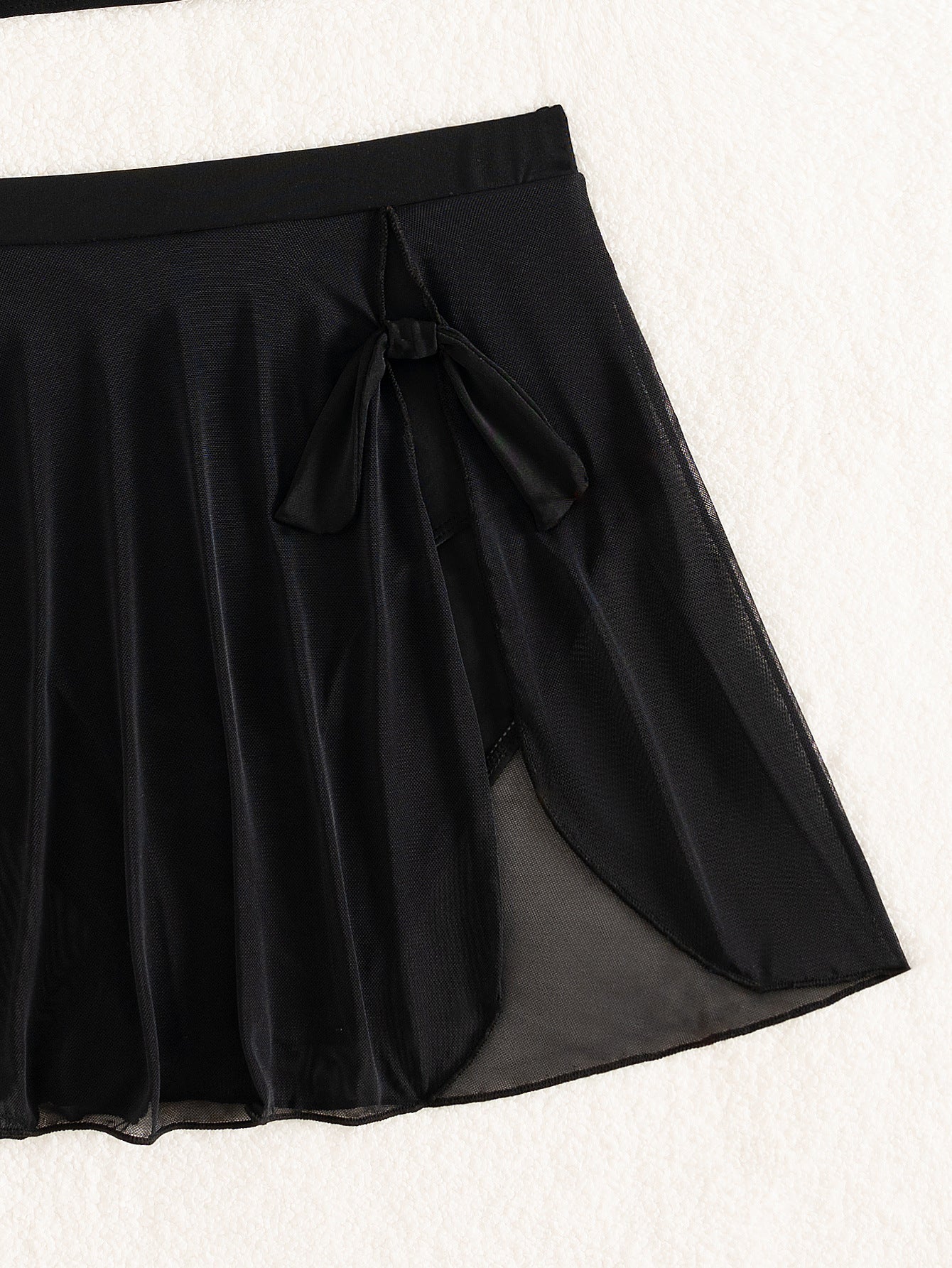 Women's Black High Waist Bikini Set with Sheer Sarong Skirt | 3 Piece Swimsuit | noémi