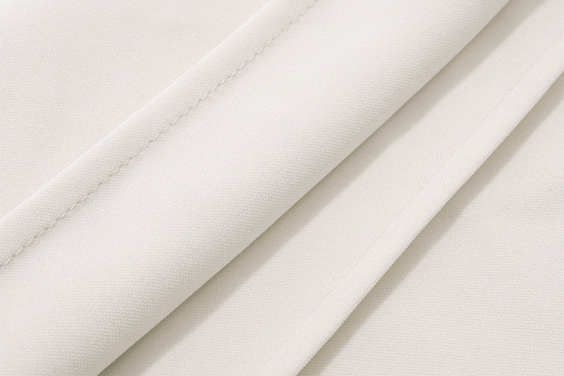 Halterneck Suit Set | White Blazer Vest A Line Mini Skirt | noémi