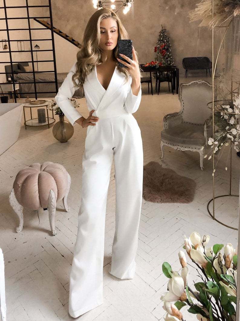 Women’s Tailored Jumpsuit | Long Sleeve Slim Fit, Elegant Tuxedo Style | noémi