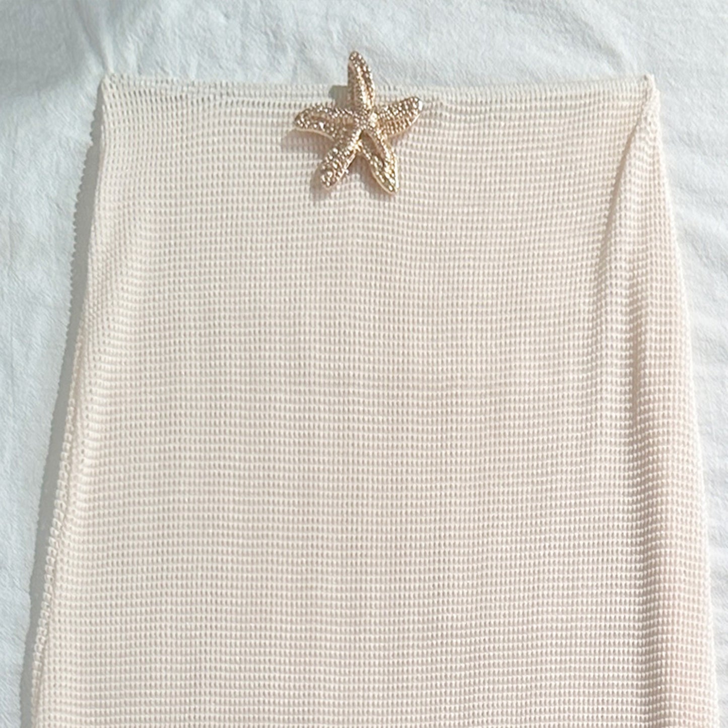 Solid Color Mesh Long Skirt Starfish Swimsuit Swimwear Three Piece Sets Bikini | noémi