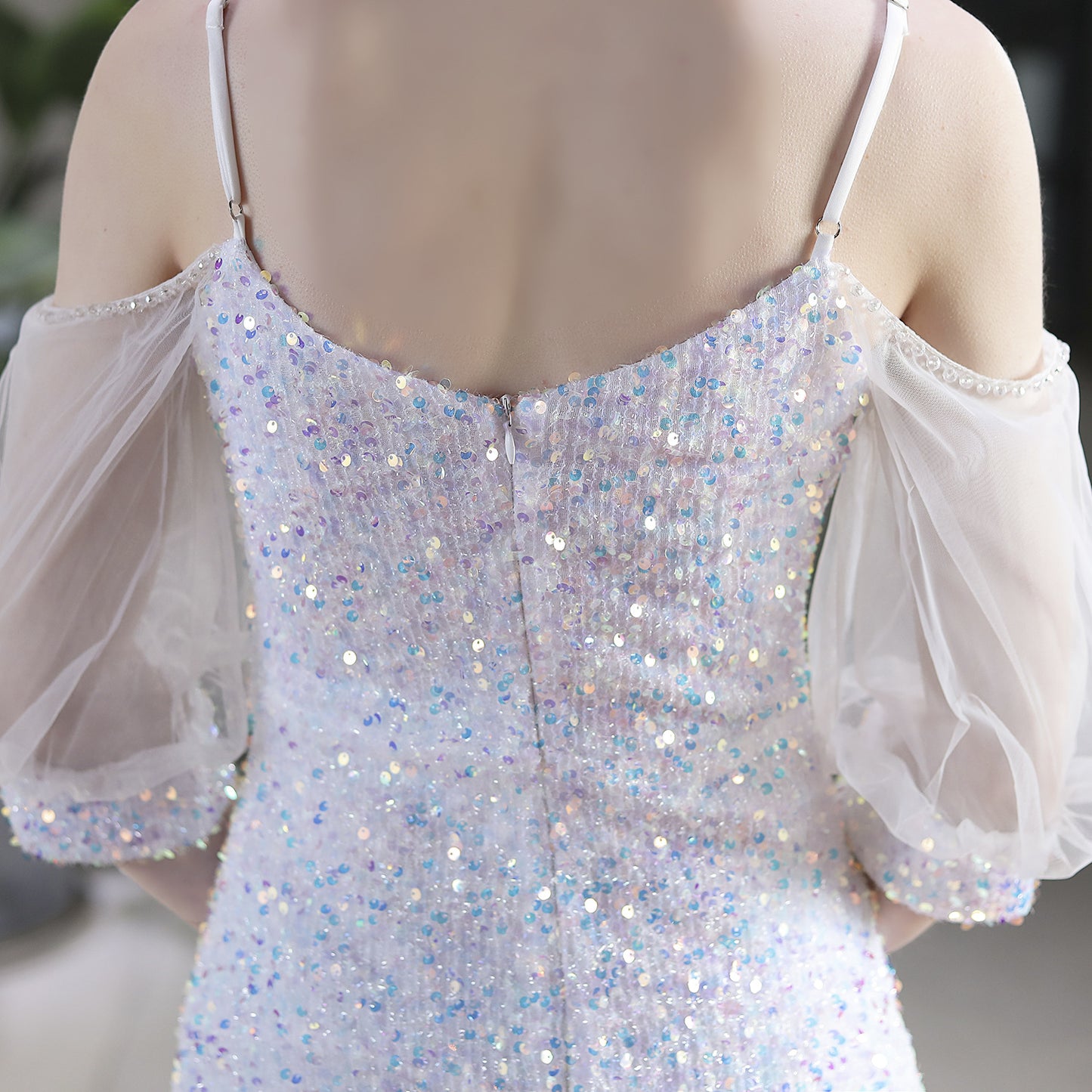 Sequin Toast Dress | Long Slim Fit Fishtail Gown | noémi