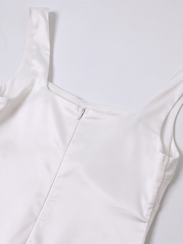 Knitted Sling Dress | Square Collar | Backless Mini Dress | Little Short Dress for Women | noémi