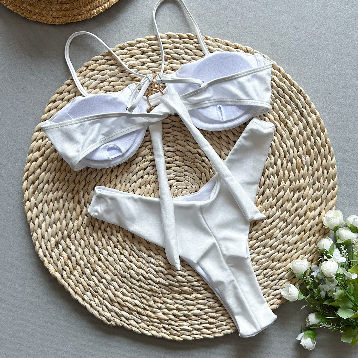 Solid Color Push Up Bikini Two Piece Swimsuit for Women | noém