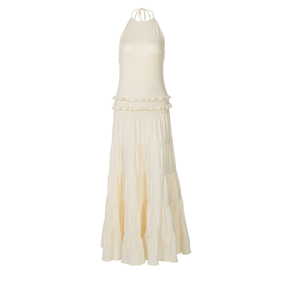 Backless Halter Pleated Maxi Dress | Sleeveless Summer Boho Style | noémi