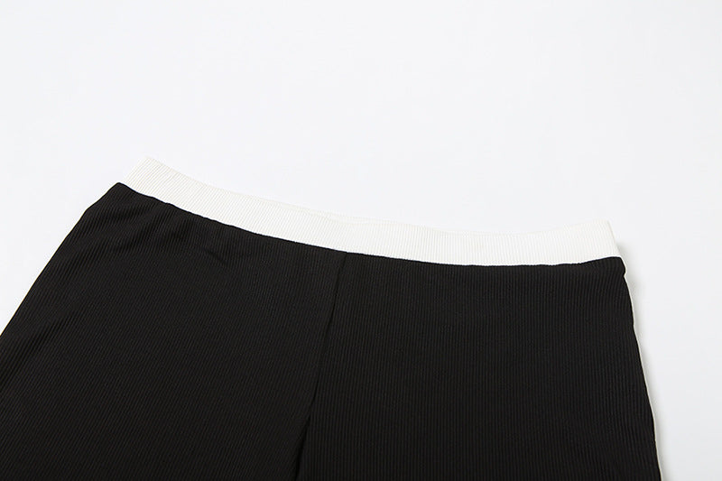 Black & White Two Piece Set | Button Cardigan + High Waist Slim Pants | noémi