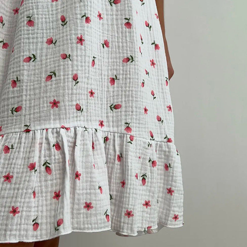 Sling Cotton Printed Nightdress | Womens Homewear Pajamas | noémi