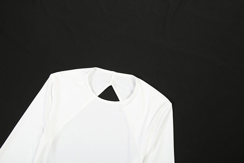 Backless Maxi Dress | Fall Long Sleeve Slim Fit Bodycon with Open Back | noémi