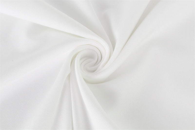 Womens White Two Piece Set | Halter Crop Top Low Waist Maxi Skirt V Neck | noémi