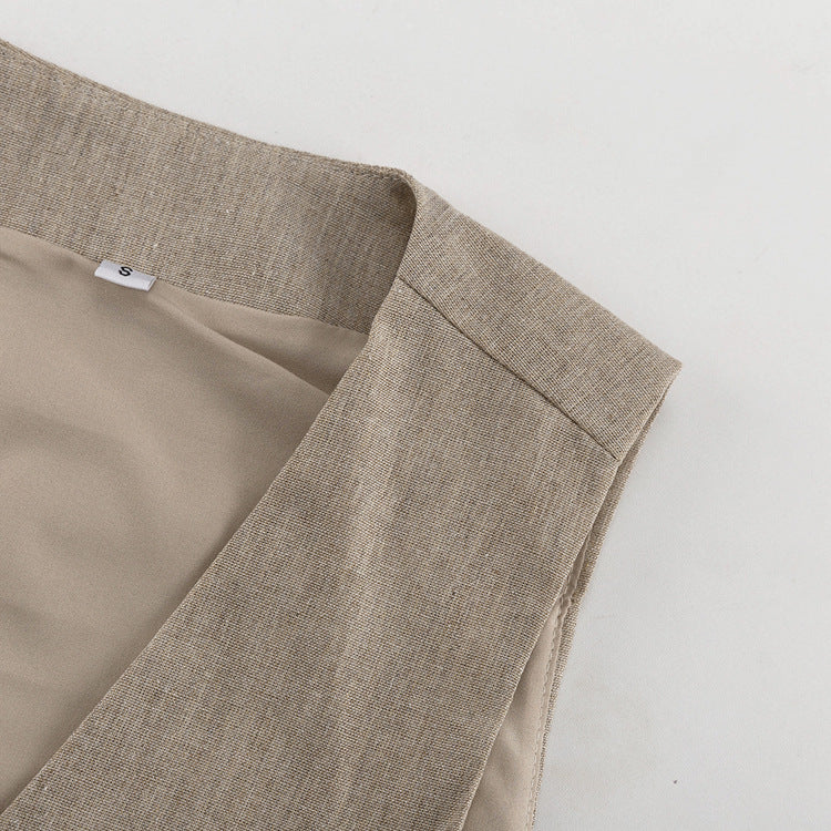 3 Piece Cotton Summer Set | Linen Look Vest, Camisole & High Waist Skirt | Boho Coord Outfit | noémi