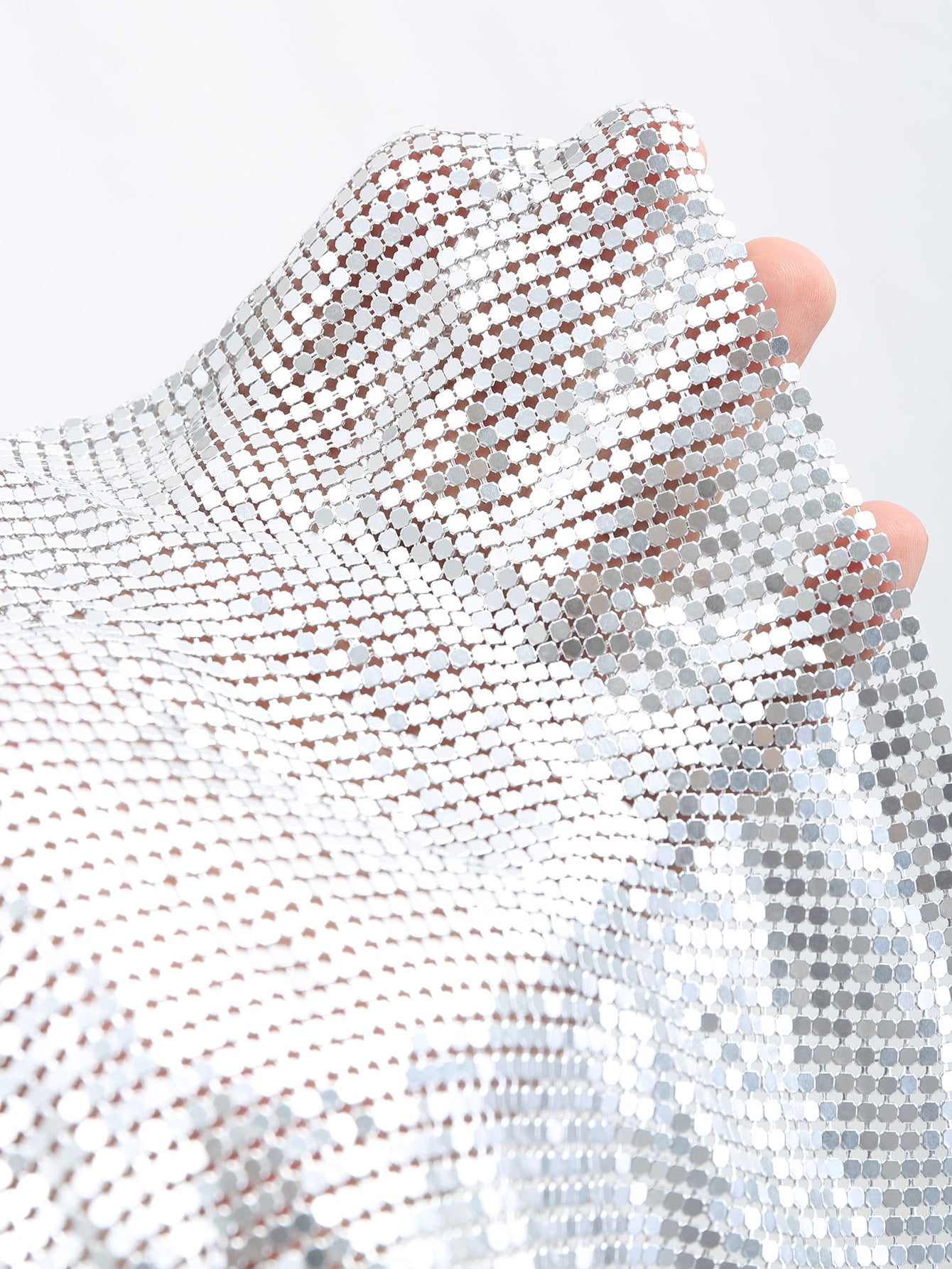 Womens Rhinestone Halter Top | Sparkly Backless Crop Top, Silver Chain | noémi