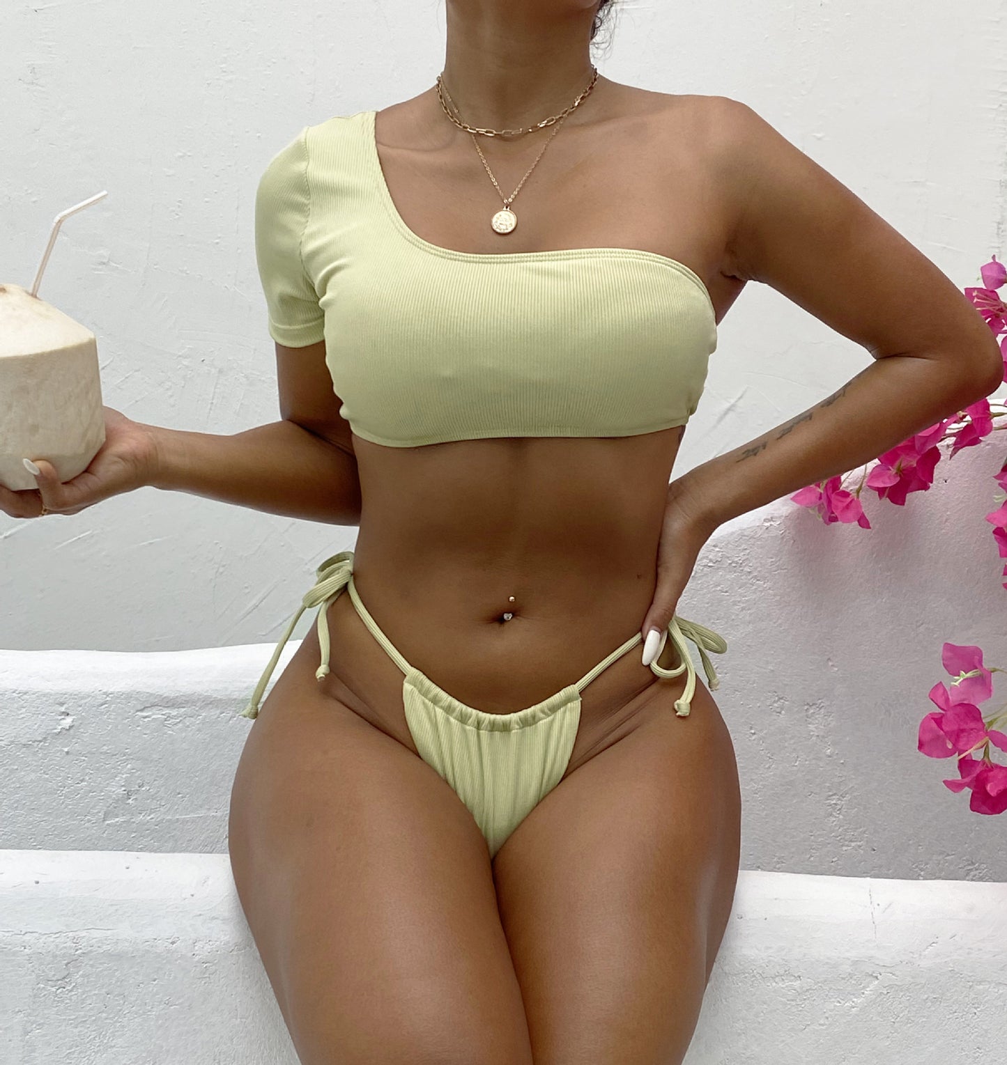 One Shoulder Womens Split Swimsuit | noémi