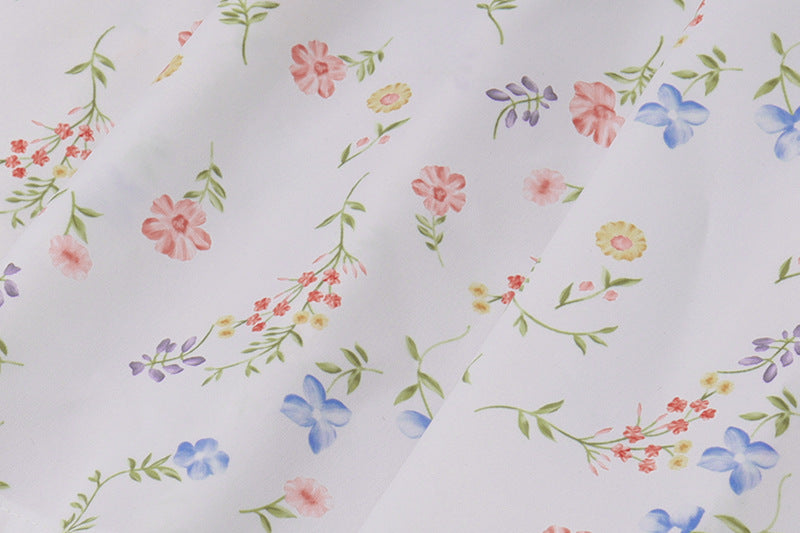 White Floral Maxi Dress with Spaghetti Straps | Flowy Summer Garden Dress | noémi