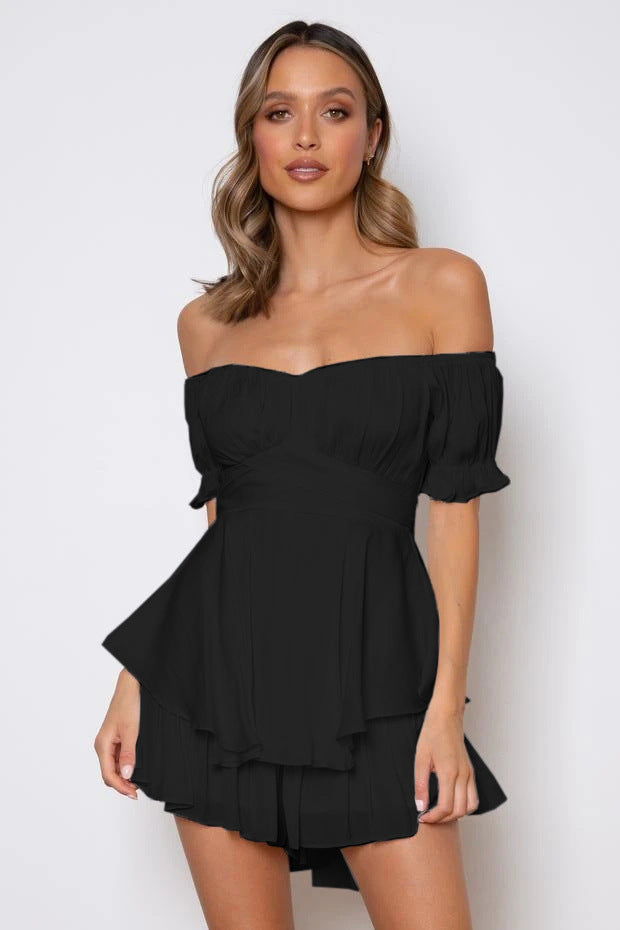 Off Shoulder Ruffle Sleeve Romper | OnePiece | noémi