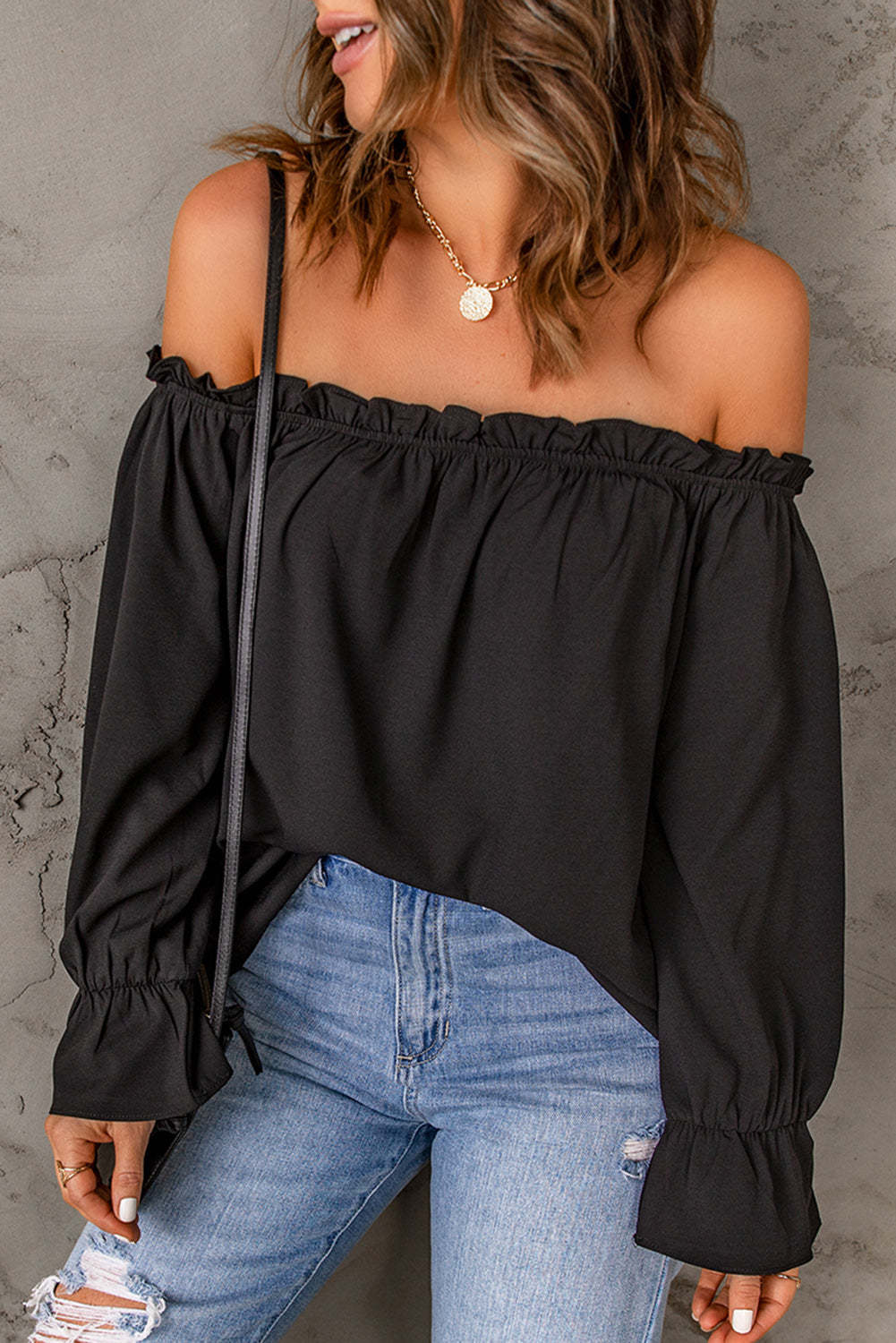 Womens Chiffon Shirt | Off Shoulder Pullover | noémi