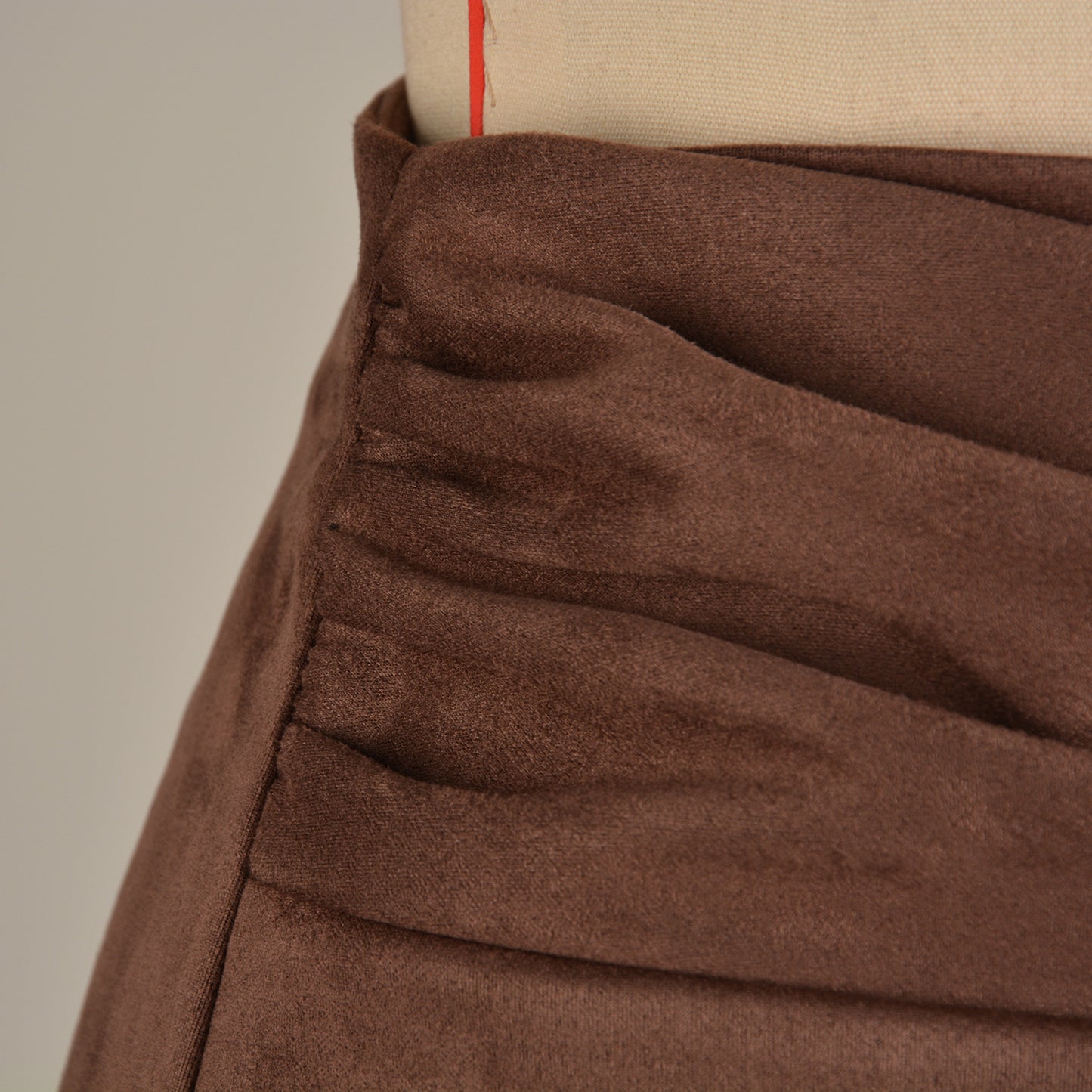 Suede Draped Mini Skirt | High Waisted Pleated | noémi