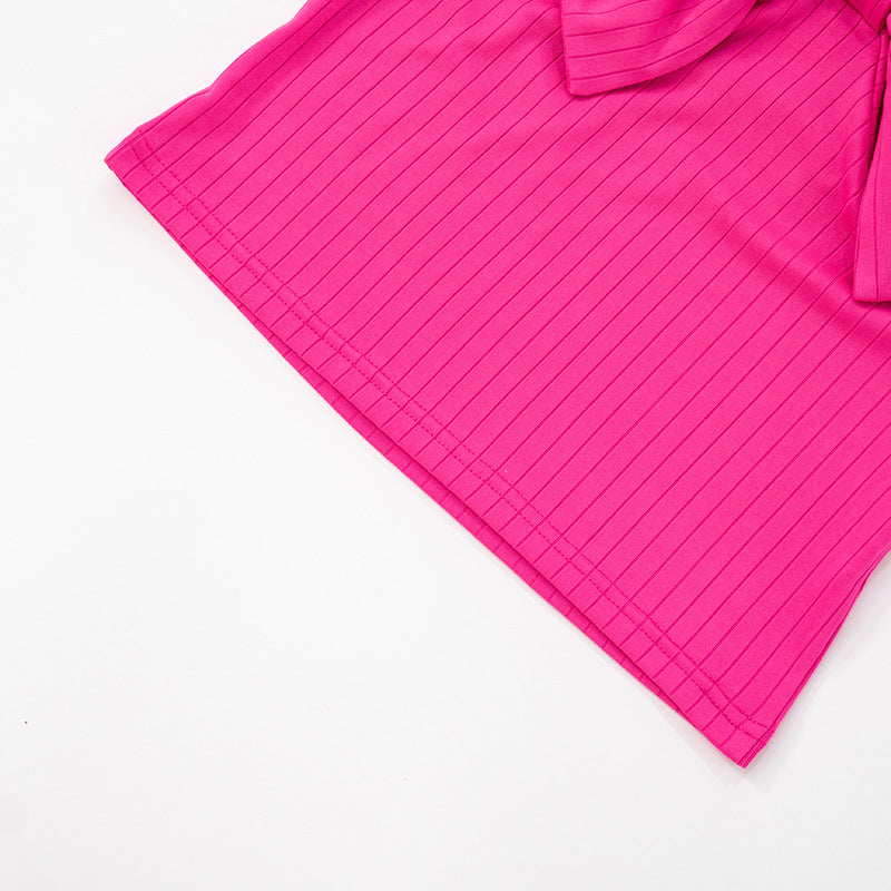 Bow Halter Neck Ribbed Tank Top | Backless Crop | noémi