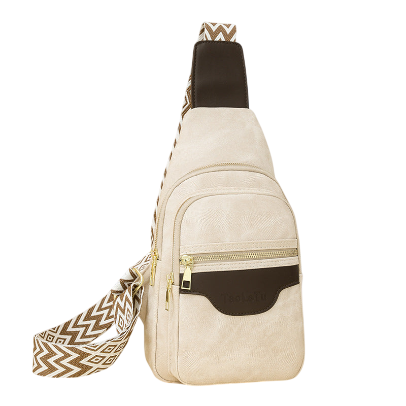 Soft Brown Leather Chest Bag – Retro Crossbody Purse | noémi