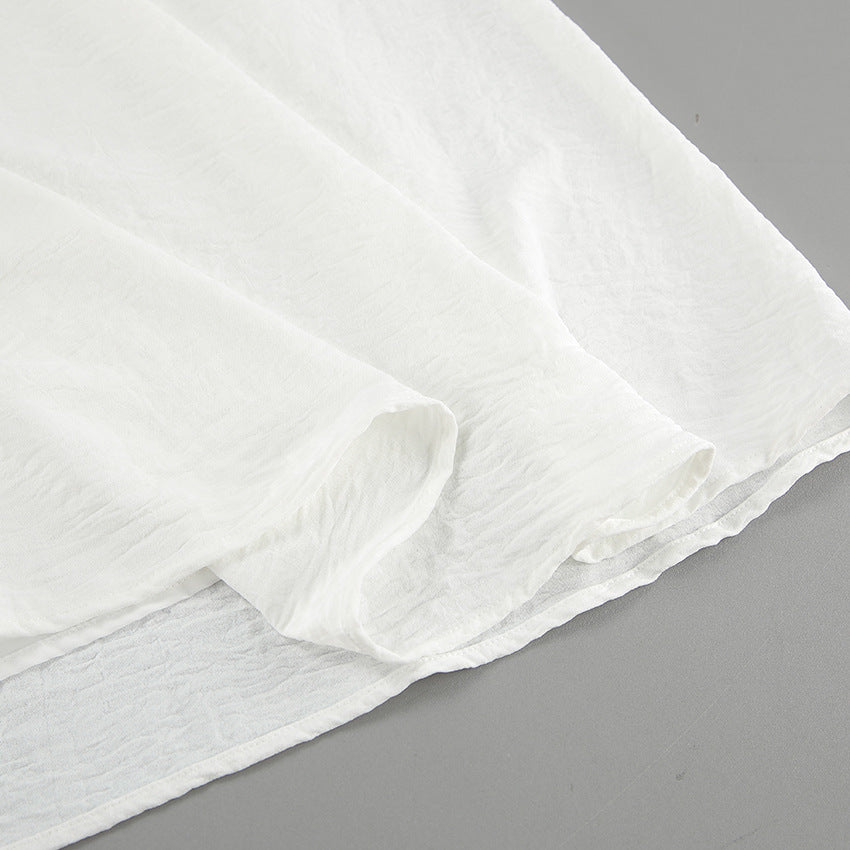 Women A Line Puff Sleeve Dress with Square Neck and Textured Fabric | noémi