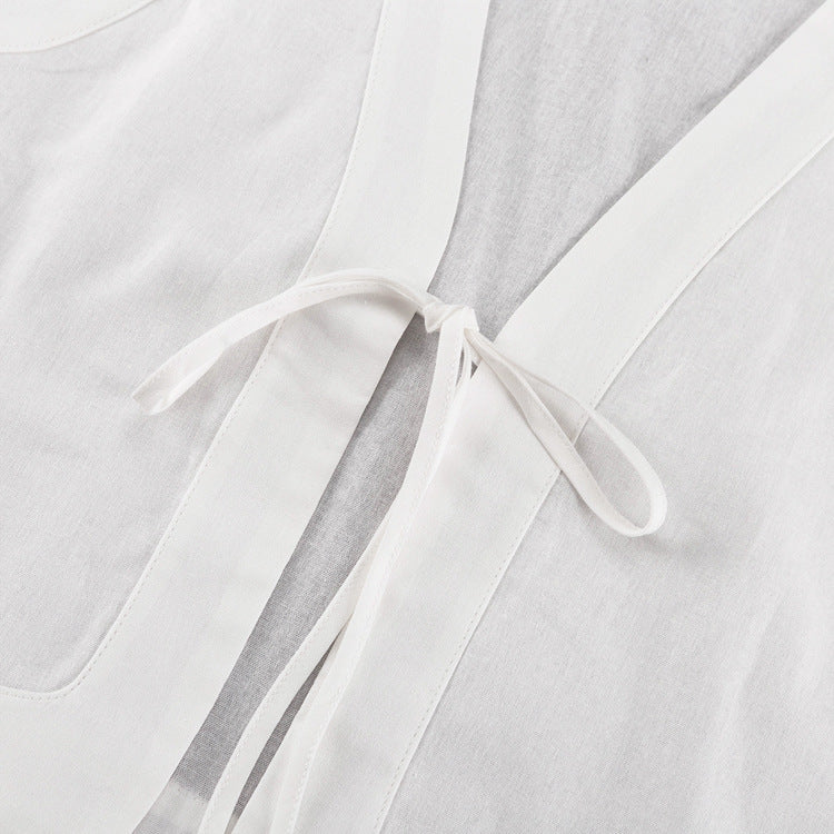 Sleeveless Waistcoat Lacing Cross Top Two Piece Set | Pantskirt | noémi