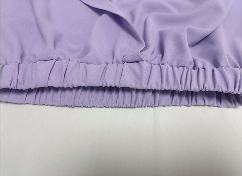 Polo Collar V Neck Batwing Top & Wide Leg Trousers Set | noémi