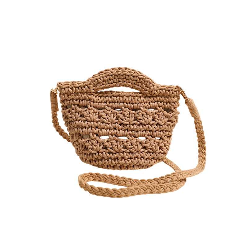 Colorful Crossbody Cotton Thread Coffee with Lining