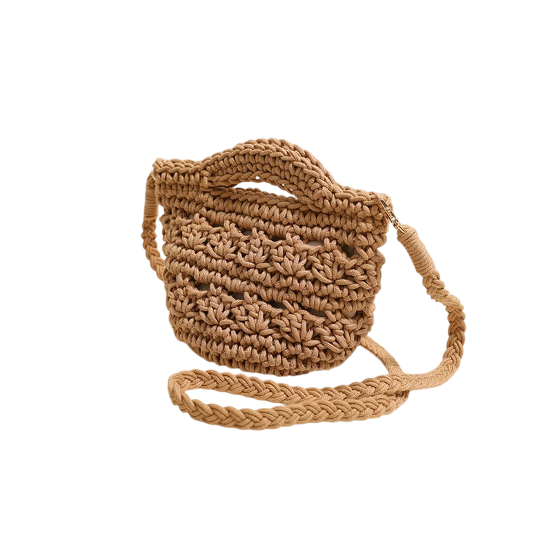 Colorful Crossbody Cotton Thread Coffee without Lining
