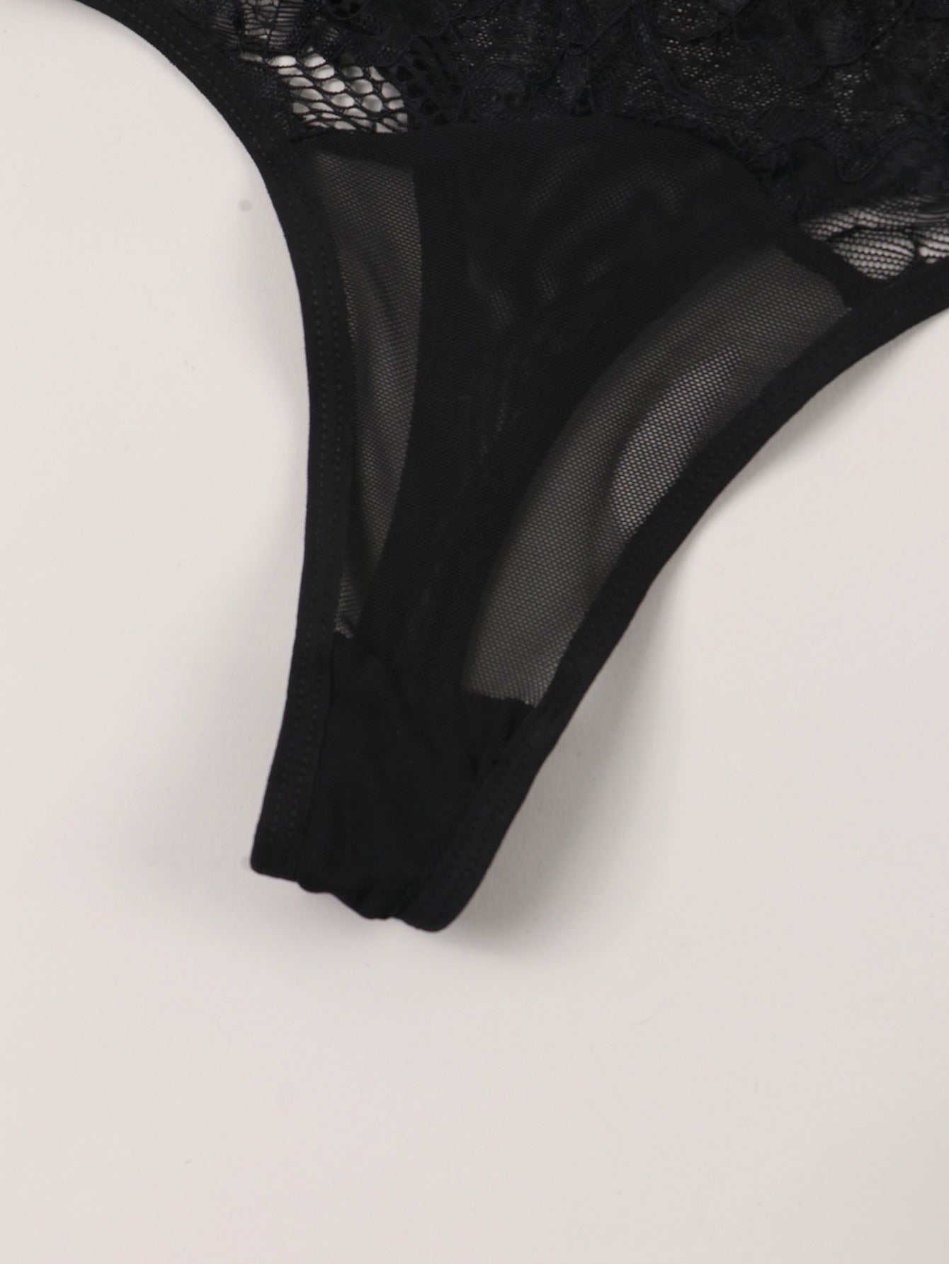 Lace Trim TShaped Panties with Transparent Details and Cotton Crotch Comfort | noémi