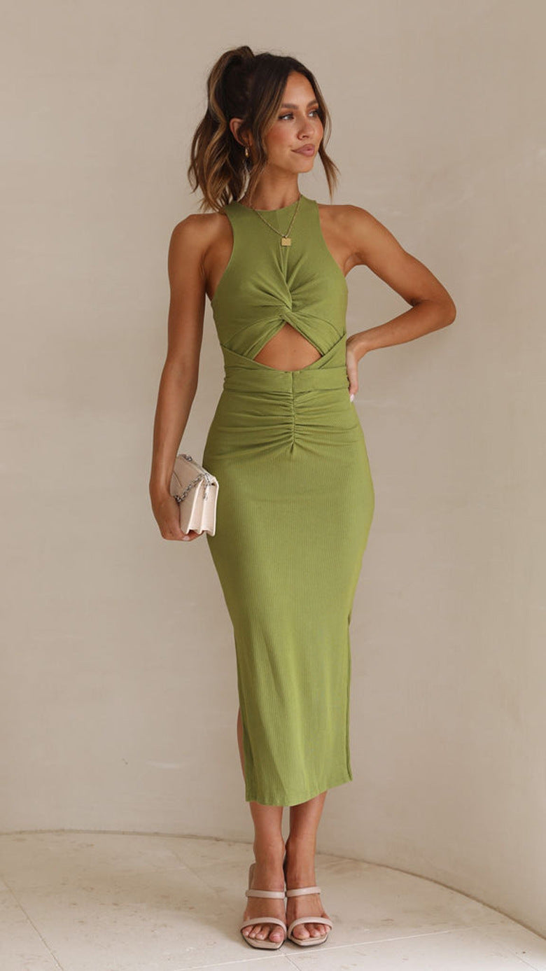 Sleeveless Bodycon Dress with Front Slit | noémi
